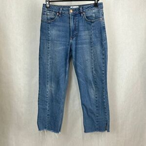 Dear John Jodi Denim Jeans Sz 28 Straight Leg Stretch Raw Hem High Rise